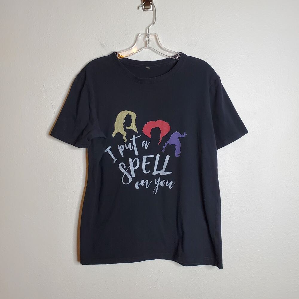 Hocus Pocus I Put A Spell On You Graphic T-Shirt XL Minimalist Halloween Witches
